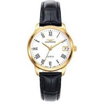 SANDOZ Acero PVD Gold Correa Piel