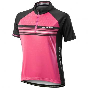 Jersey Mtb De Manga Corta Para Mujer Altura Peloton Team Rosado-Negro