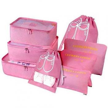 Vicloon Organizador de Maletas, 8 Piezas Bolsas Organizadoras Maleta, Impermeable Organizadores Maleta Viaje Equipaje Incluir 3 Cubos de Embalaje, 3 Bolsos de la Compresión y 2 Bolsas de Zapatos