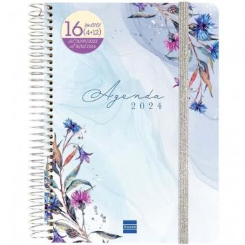 Agenda Finocam 16 Meses Cloe E10 Semana Vista Horizontal Azul Septiembre 2023-Diciembre 2024 155x212mm