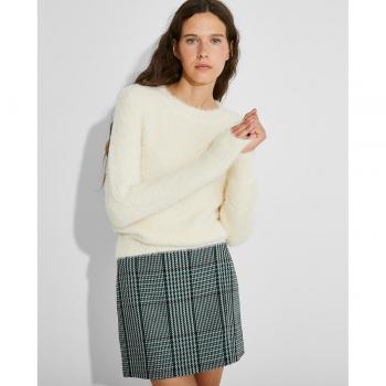Jersey de mujer efecto pelo con cuello redondo