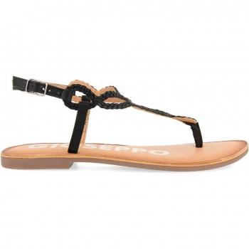 Sandalias de Mujer Negras con Tiras Trenzadas