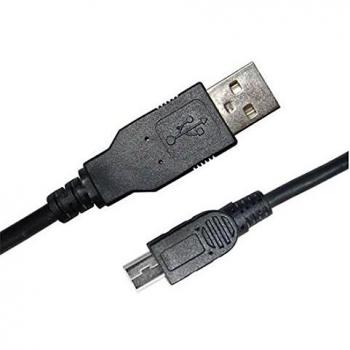Cable USB 2.0 B Mini Macho a Macho de 1.50m con Transmisión de Datos y Control Integrado, Color Negro