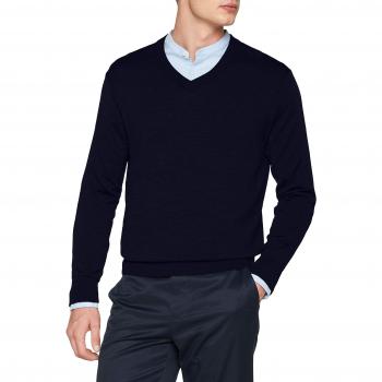 BROOKS BROTHERS Maglione Scollo a V, Jersey para Hombre, BLU