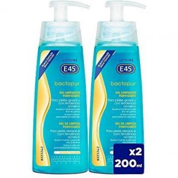 Bactopur Gel Limpiador Purificante Piel Grasa y Acné, 2 x 200 ml - Total : 400 ml