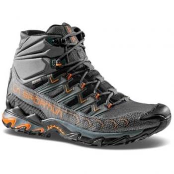 La Sportiva Ultra Raptor II Mid GTX Hiking Boots for Men - Grey/Orange - Size 45