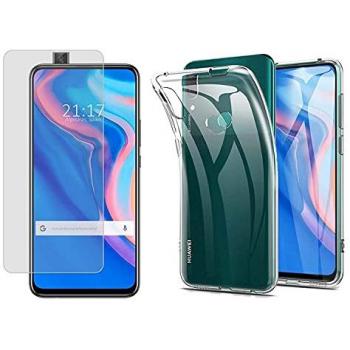 Pack 2 en 1 Funda Gel Transparente y Protector de Cristal Templado para Huawei P Smart Z