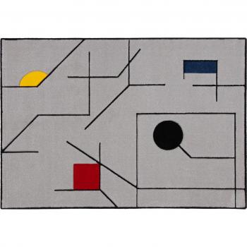 Alfombra Color Block D 160x230 cm Gris Multi