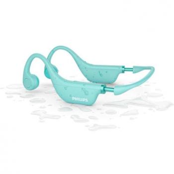 Philips TAK4607 - Auriculares inalámbricos de conducción ósea para niños - Verde - IPX5, 5 horas de reproducción, control parental
