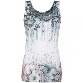 Innocent Agnes Vest Top Mujer blanco-azul XXL