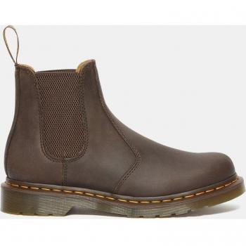 Dr. Martens Men's Chelsea Boots, Brown Leather Ankle Boots with Logo, Size: 10 US