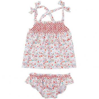 Conjunto de bebé niña de playa dos piezas Liberty con motivos florales
