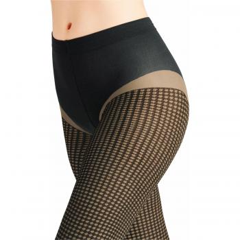 Falke Houndstooth 15 DEN Tights in Powder Beige, Size M