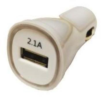 Cargador de Auto Universal USB Blanco con Protección contra Sobrecarga y Cortocircuito 12/24V M-Cab 7003510