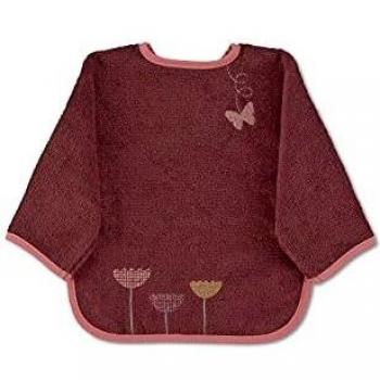Babero de manga larga Emmily, rojo oscuro, 100% algodón