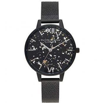Olivia Burton Matte Black Bouclé Mesh Celestial Watch OB16GD16 (Ø 34 mm)