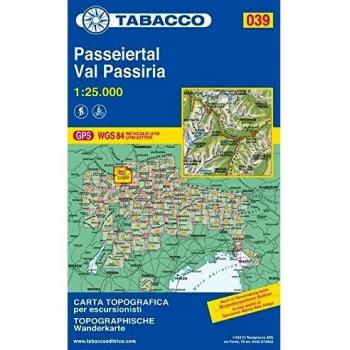 Mapa excursionista y topográfico Val Passiria 1:25.000 - Tabacco 039