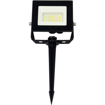 Proyector LED de obra Bolton 2.0, 20 W, con piquete de tierra y enchufe, luz cálida