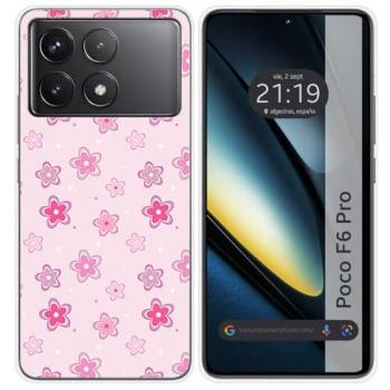 Funda de Silicona para Xiaomi Poco F6 Pro 5G con Diseño de Flores y Dibujos