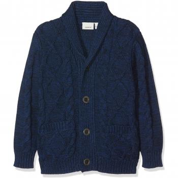 NAME IT Nmmorlik LS Knit Card, Chaqueta Punto para Bebés, Azul