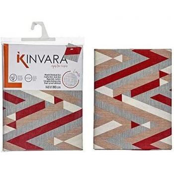 Mantel Loneta Rayas Gris Granate (140 x 180 cm)