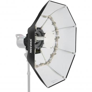 Neewer Beauty Dish Plegable Softbox Octogonal con Disco Central Reflectante, Difusor Frontal extraíble de Tela para monoluci Flash Figura y fotografía de studuio