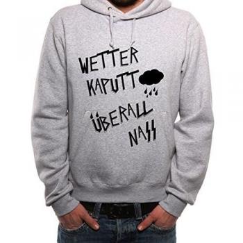 Mister Merchandise Hombre Sudadera con Capucha Hoodie Wetter kaputt. Überall Nass. Regen Sturm Schlecht , Men Tamaño: XXL, Color: Gris