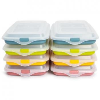 Lote de 8 Recipientes Apilables Porta Embutidos y Alimentos Color Surtido - Conservación Óptima en Nevera