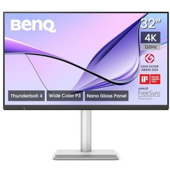 Monitor BenQ MA320UG 32 LED 4K UHD 120Hz Nano Gloss para Creadores con Thunderbolt 4, KVM y Ajuste de Altura