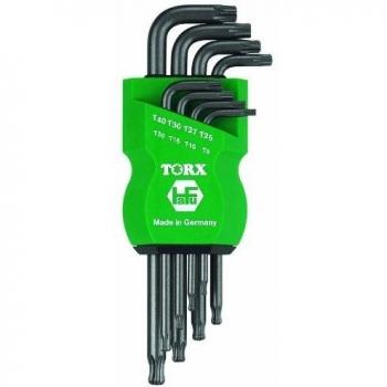 TORX® TR 70594 Juego de Llaves 8pz, TX8–TX40, con Cabezal de Bola — Made in Germany
