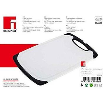 Bergner Tabla de Corte de prolipropileno, 31,5 x 20 x 0,9 cm, Acero Inoxidable