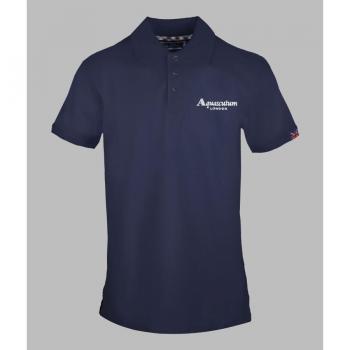Aquascutum Men's London Classic Navy Blue Polo Shirt - Size Small