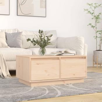 Mesa de centro vidaXL de madera maciza de pino 80x50x35 cm - Natural, Blanco, Gris, Marrón para salón o comedor