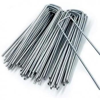AGAKY 50 Grapas para Cesped Artificial, Mallas Antihierbas, Jardin, Clavos en Forma de U de Acero Inoxidable - 150 x 25 mm - Grosor de 3,0 mm