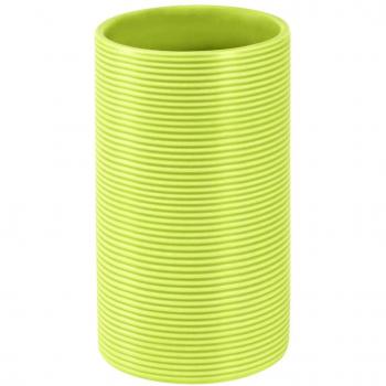 Portacepillos de dientes SPIRELLA Tubo estriado de gres en color pistacho Ø6 x 10,5 cm