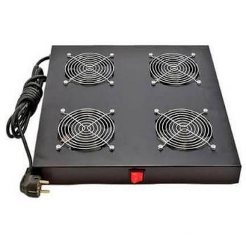 Phasak PH 9460 Panel de Ventilación para Techo Rack con 4 Ventiladores y Termostato, 1U