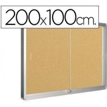 Vitrina de anuncios mural de corcho Q-Connect aluminio 200x100 cm