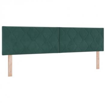 Cabecero LED Geométrico Verde Oscuro 180 cm Terciopelo con Luz Integrada