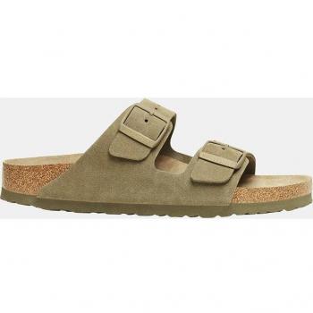 Sandalias Birkenstock Arizona SFB de piel ante con plantilla suave en color caqui, talla 44 Unisex