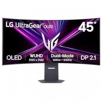Monitor LG UltraGear OLED 45 QHD Curvo 5K2K 165Hz 0.03ms FreeSync Premium Pro - 45GX950A-B