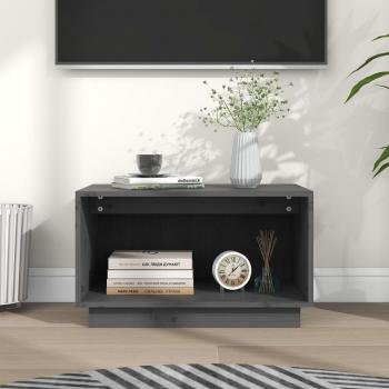 Day and Night - Mueble de TV de madera maciza de pino gris sólido 60x35x35 cm