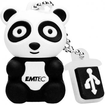 Emtec M310 Animales Panda - Memoria USB 2.0, 4 GB, Lectura 24 MB/s, Escritura 7 MB/s, Negro y Blanco