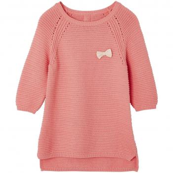 VERTBAUDET Jersey para niña de punto fantasía ROSA CLARO LISO CON MOTIVOS 14A