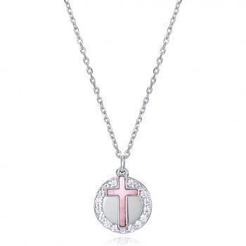 Viceroy - Collar de plata con cruz madre perla y circonitas blancas