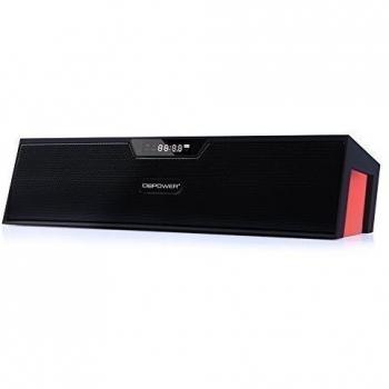 Altavoz Bluetooth, DBPOWER BX-100 Inalámbrico Altavoz Bluetooth Portátil con Pantalla LED, Radio FM, Despertador, Micrófono Incorporado, soporta 3,5 mm audio Line-In, tarjeta de TF / SD