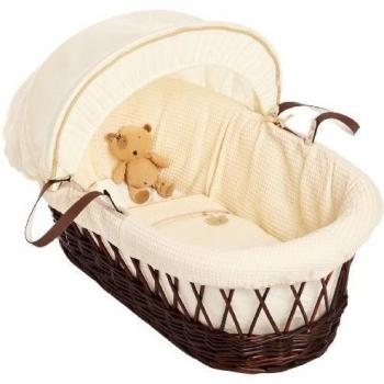 Izziwotnot Gift Dark Wicker Moses Basket