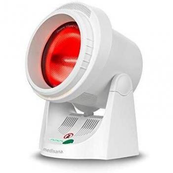 Medisana IR 850 Lámpara de calor infrarrojo de 300 vatios, para mejorar el bienestar, para relajar los músculos con función de temporizador y protección de luz UV