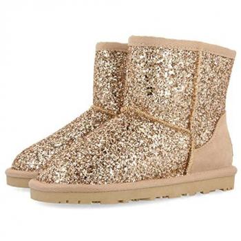 Botines Gioseppo Beige Tipo Australianos con Glitter para Niña y Niño Tranoy, forrados de pelo