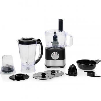 Procesador de Alimentos Multifuncional Princess 221054 - 8 en 1 - 1000W - Capacidad de 2 Litros - Color Negro y Plata
