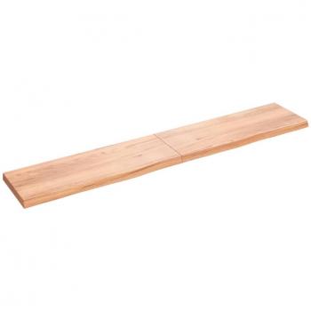 Estante de pared madera roble tratada marrón claro 220x40x6 cm